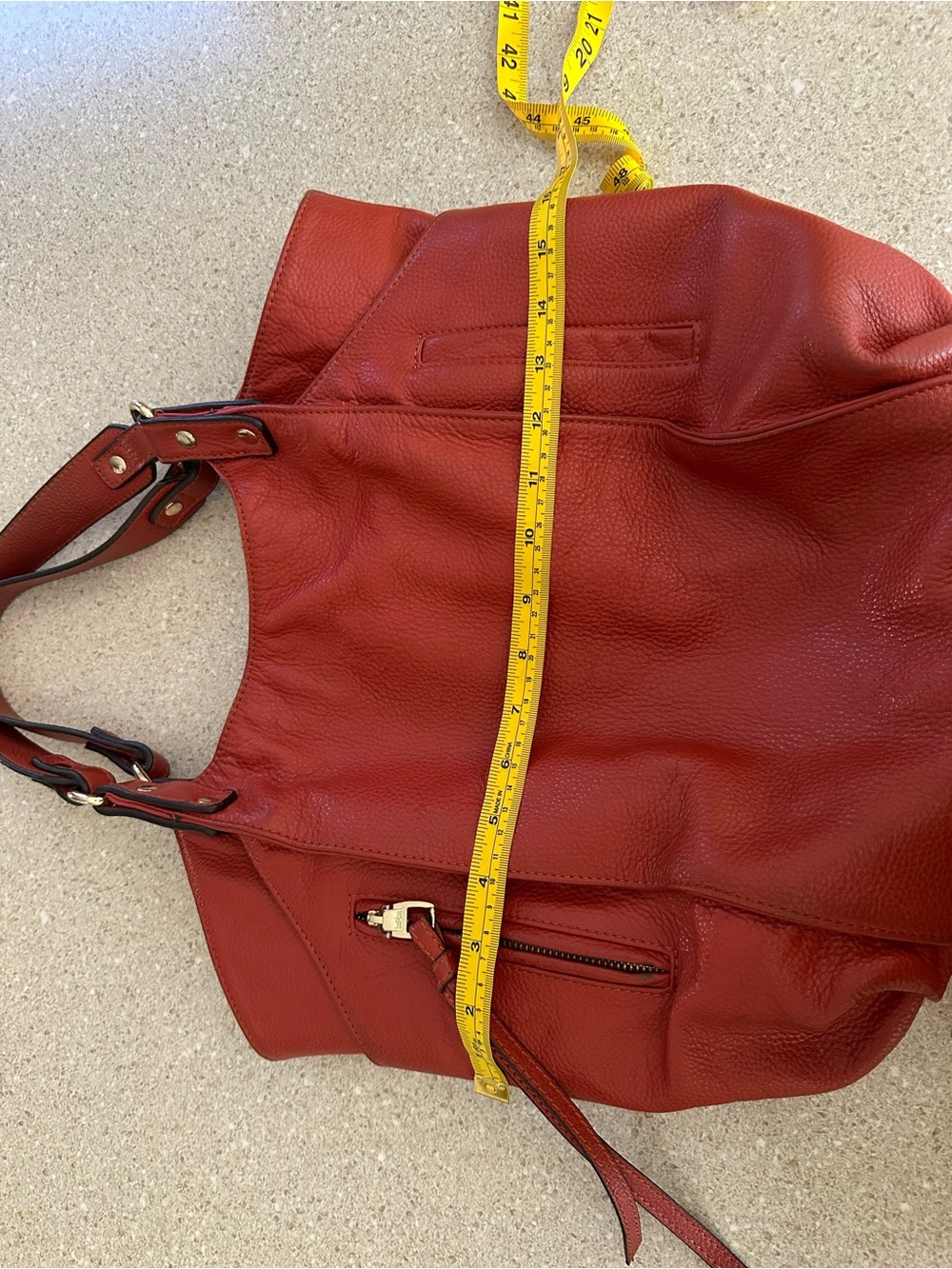 KOOBA-Beautiful Pebbled Shoulder Tote Burn Orange. - Picture 9 of 12